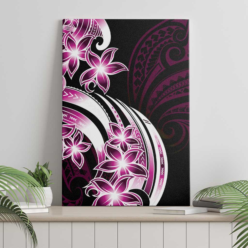 Plumeria Tribal Tattoo Canvas Wall Art Pink Polynesian Pattern LT9 - Polynesian Pride