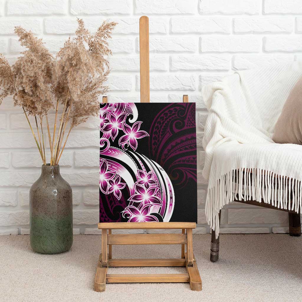 Plumeria Tribal Tattoo Canvas Wall Art Pink Polynesian Pattern LT9 - Polynesian Pride
