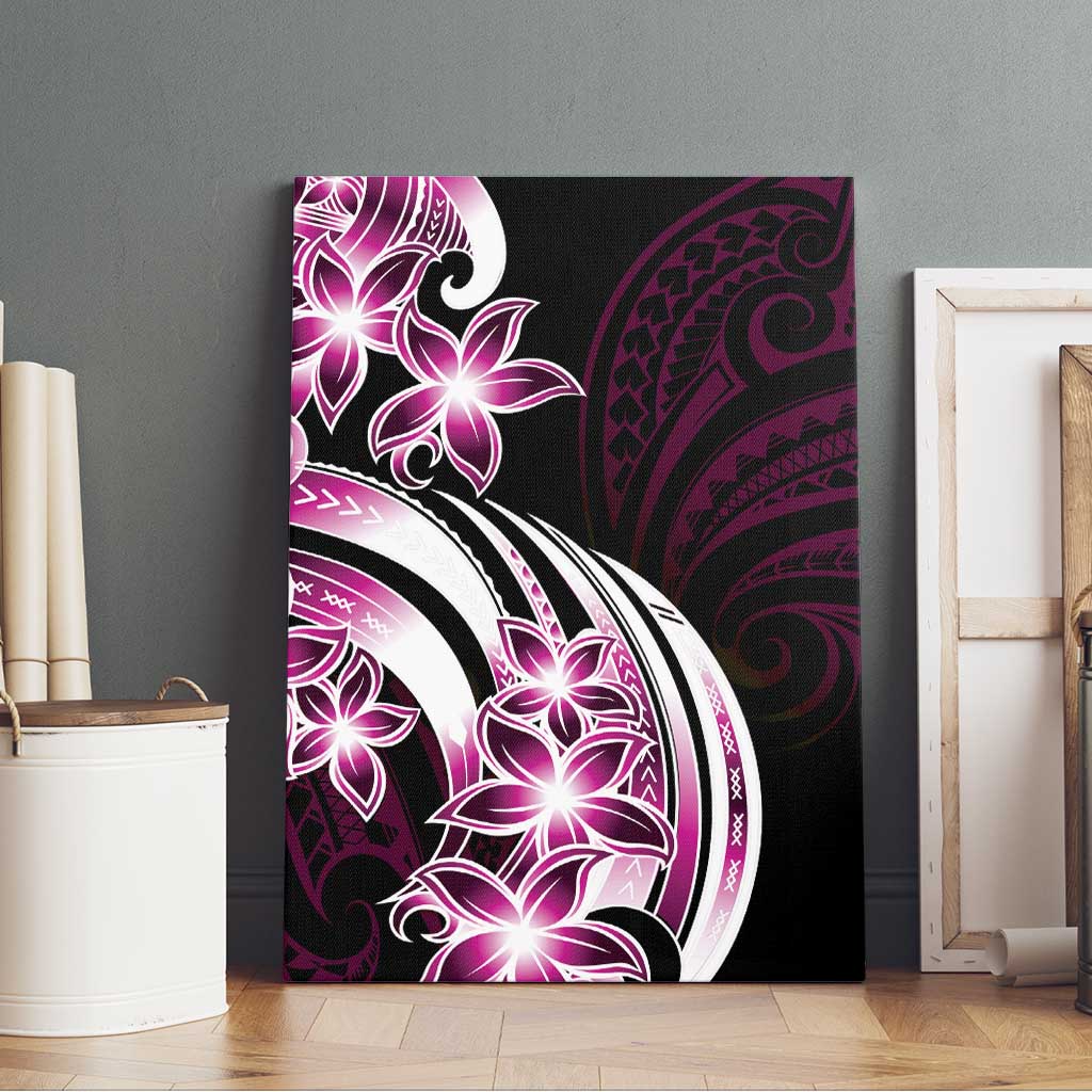 Plumeria Tribal Tattoo Canvas Wall Art Pink Polynesian Pattern LT9 - Polynesian Pride