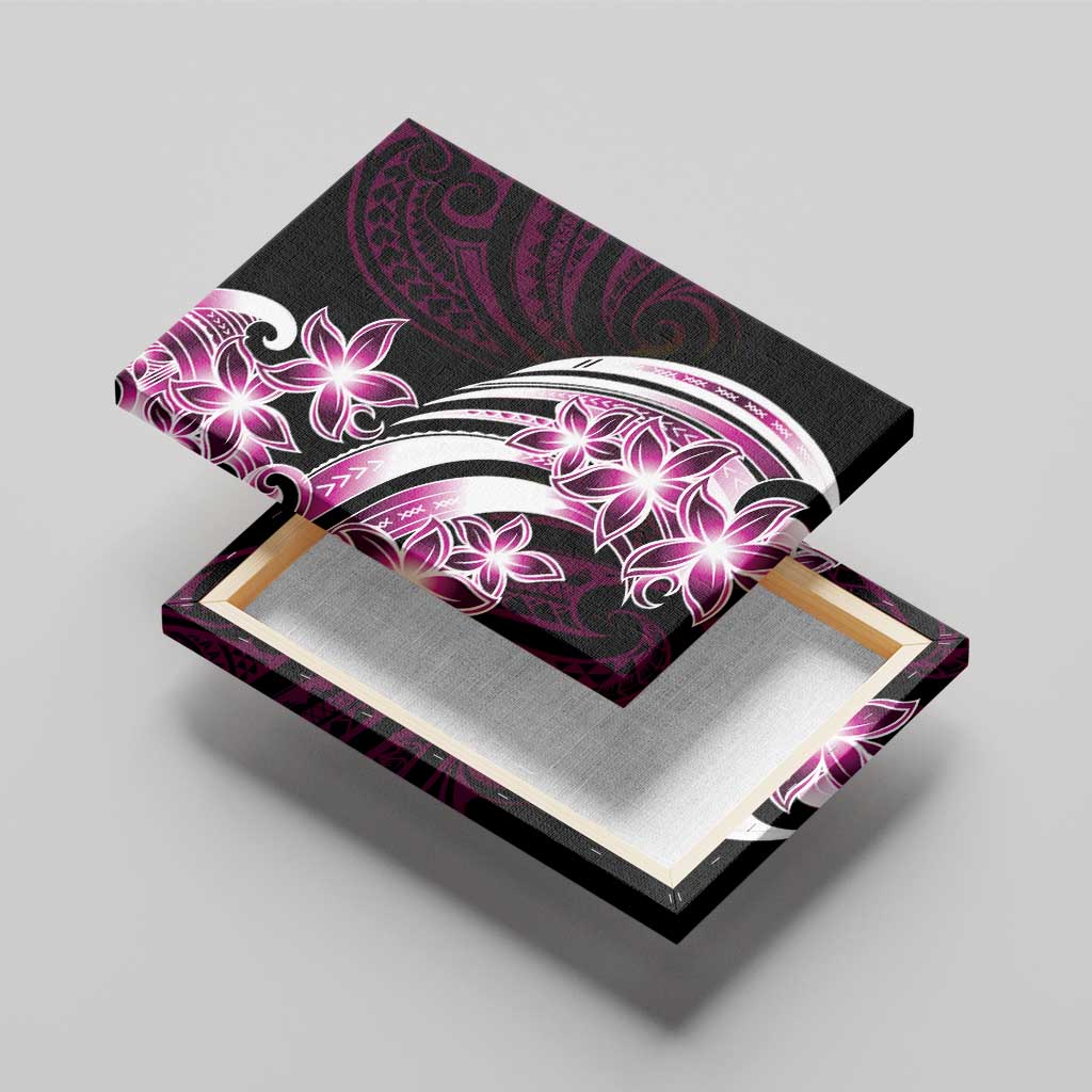 Plumeria Tribal Tattoo Canvas Wall Art Pink Polynesian Pattern LT9 - Polynesian Pride
