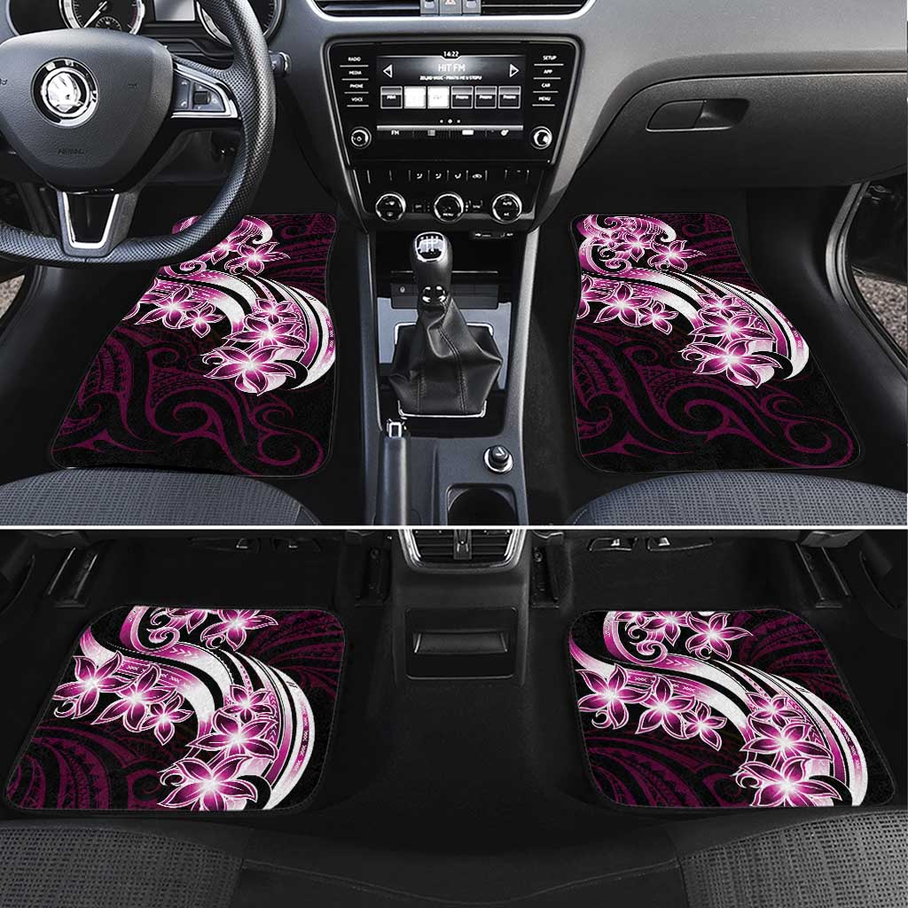 Plumeria Tribal Tattoo Car Mats Pink Polynesian Pattern LT9 Set 4pcs Pink - Polynesian Pride