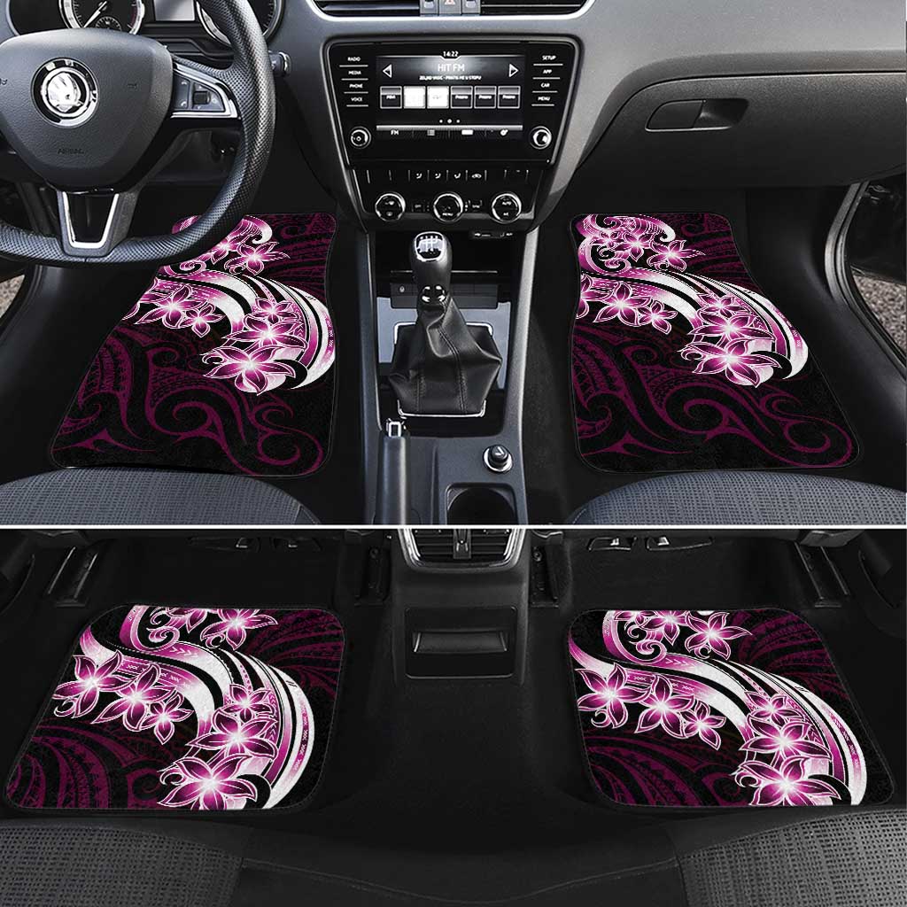 Plumeria Tribal Tattoo Car Mats Pink Polynesian Pattern