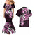 Plumeria Tribal Tattoo Couples Matching Mermaid Dress and Hawaiian Shirt Pink Polynesian Pattern