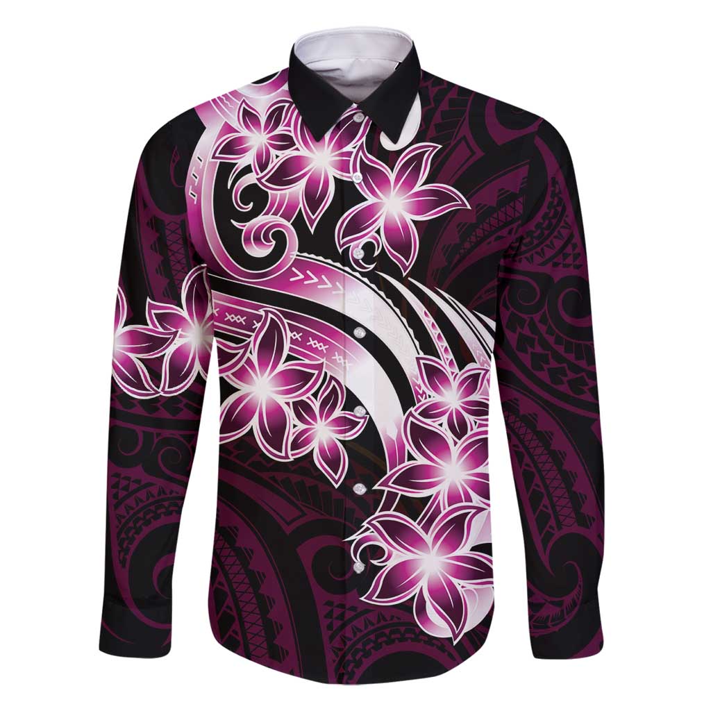 Plumeria Tribal Tattoo Family Matching Mermaid Dress and Hawaiian Shirt Pink Polynesian Pattern