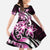 Plumeria Tribal Tattoo Family Matching Off The Shoulder Long Sleeve Dress and Hawaiian Shirt Pink Polynesian Pattern