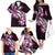 Plumeria Tribal Tattoo Family Matching Off The Shoulder Long Sleeve Dress and Hawaiian Shirt Pink Polynesian Pattern