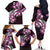 Plumeria Tribal Tattoo Family Matching Off The Shoulder Long Sleeve Dress and Hawaiian Shirt Pink Polynesian Pattern