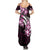 Plumeria Tribal Tattoo Family Matching Summer Maxi Dress and Hawaiian Shirt Pink Polynesian Pattern