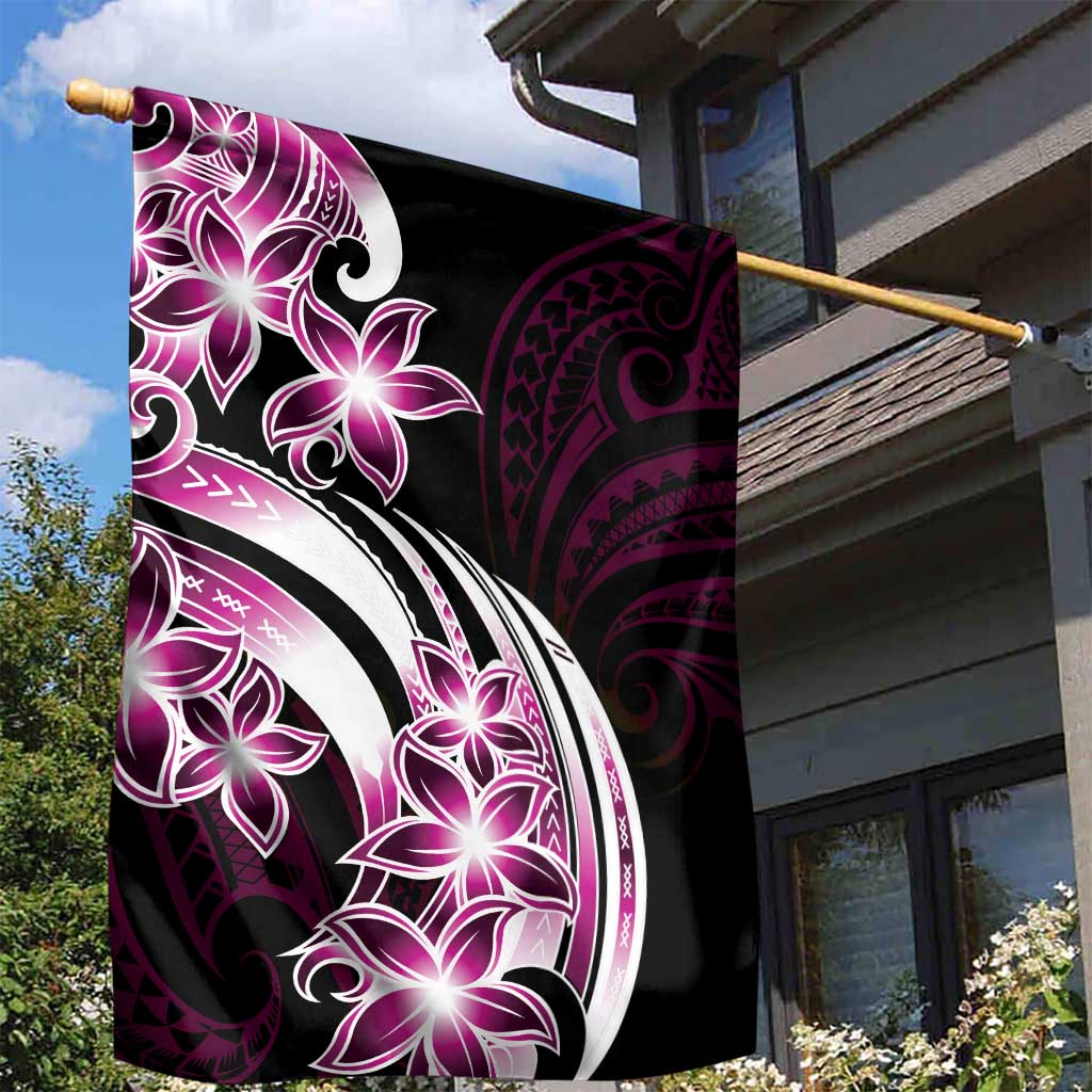 Plumeria Tribal Tattoo Garden Flag Pink Polynesian Pattern LT9 - Polynesian Pride