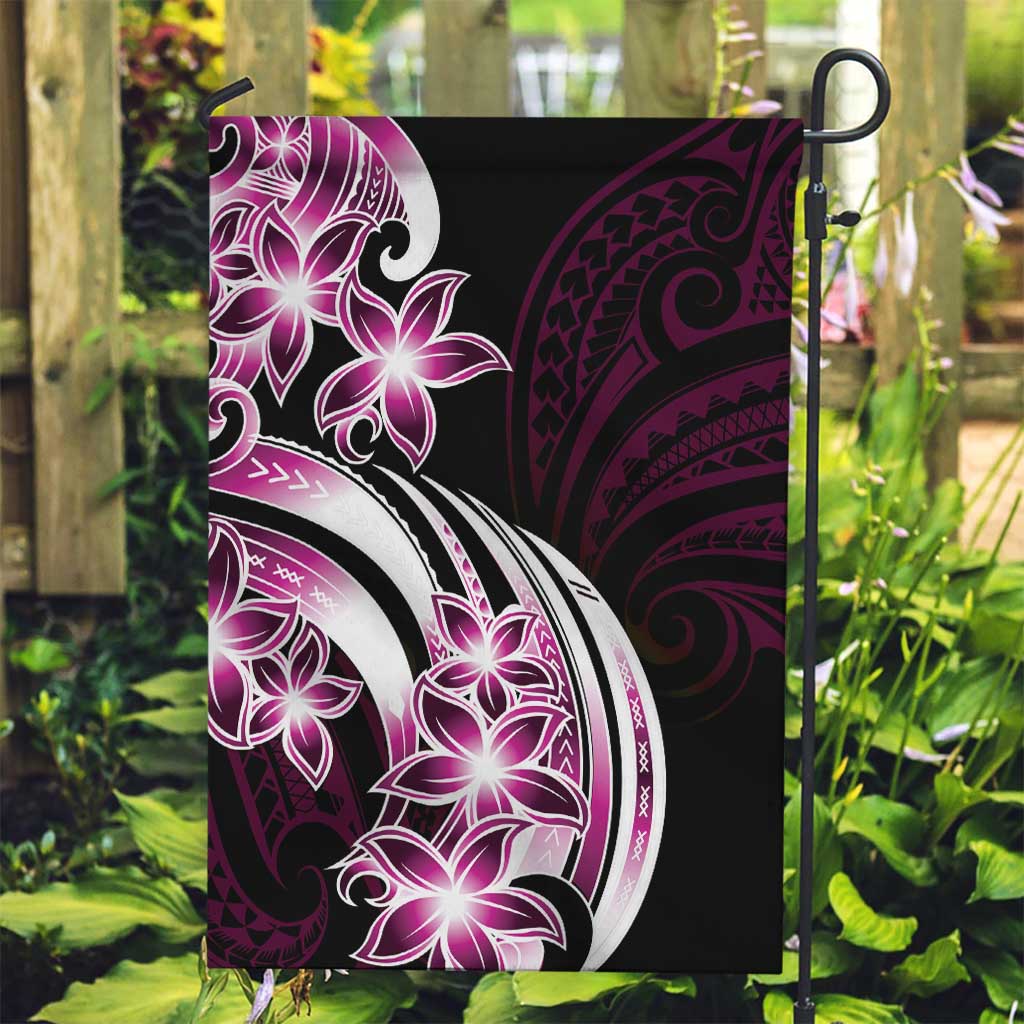 Plumeria Tribal Tattoo Garden Flag Pink Polynesian Pattern LT9 Garden Flag Pink - Polynesian Pride