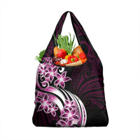 Plumeria Tribal Tattoo Grocery Bag Pink Polynesian Pattern LT9 1-pack One Size Pink - Polynesian Pride