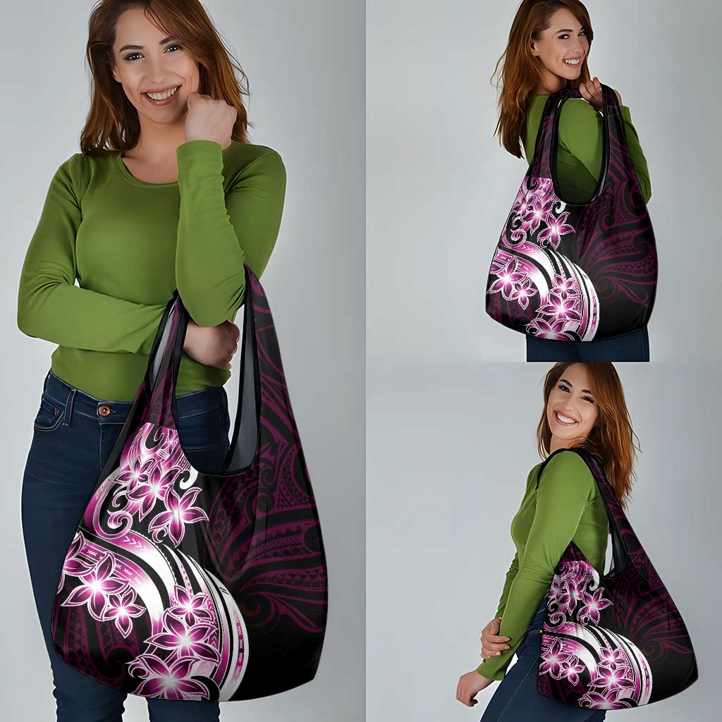 Plumeria Tribal Tattoo Grocery Bag Pink Polynesian Pattern LT9 - Polynesian Pride