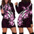 Plumeria Tribal Tattoo Hoodie Dress Pink Polynesian Pattern