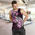 Plumeria Tribal Tattoo Men Tank Top Pink Polynesian Pattern