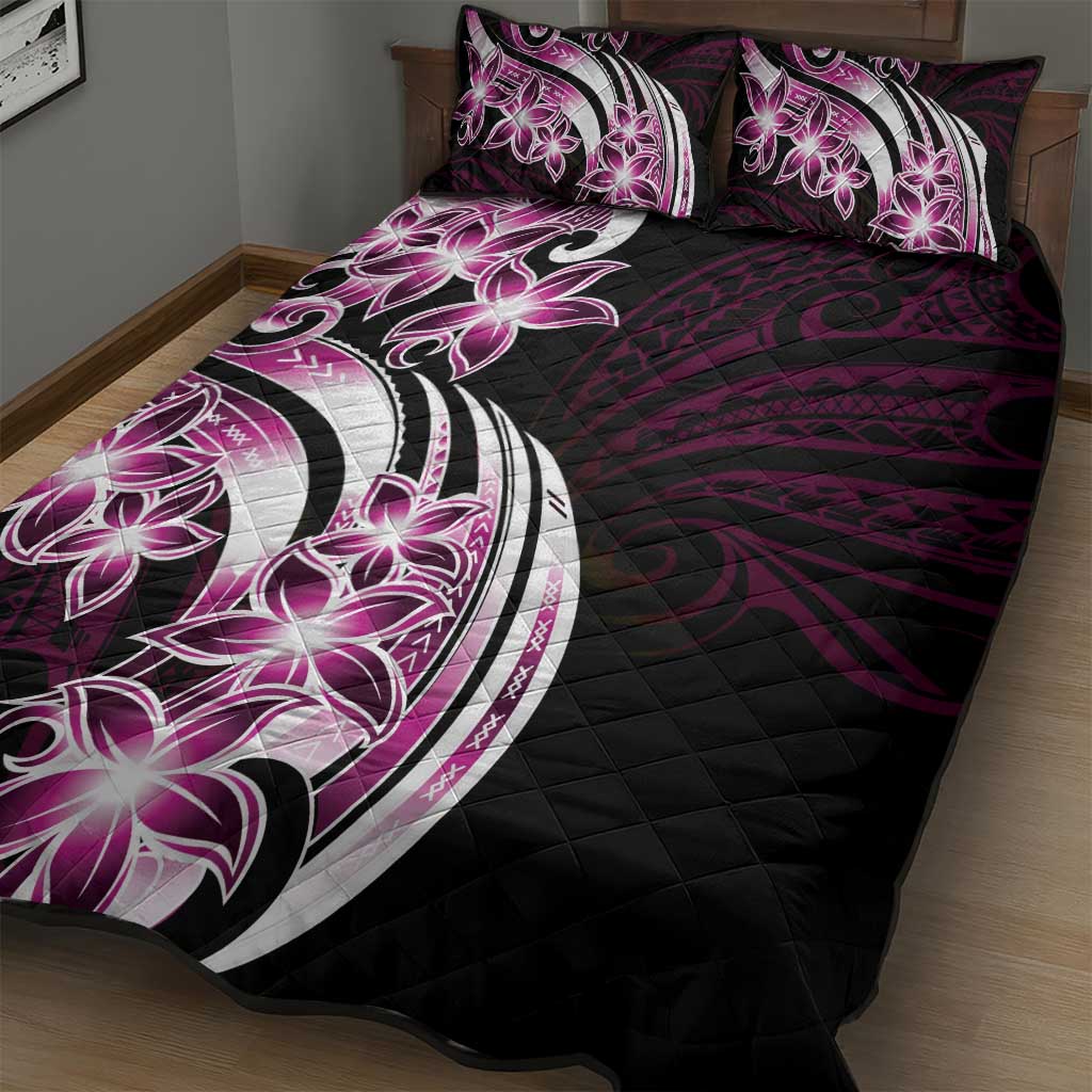 Plumeria Tribal Tattoo Quilt Bed Set Pink Polynesian Pattern LT9 - Polynesian Pride