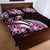 Plumeria Tribal Tattoo Quilt Bed Set Pink Polynesian Pattern