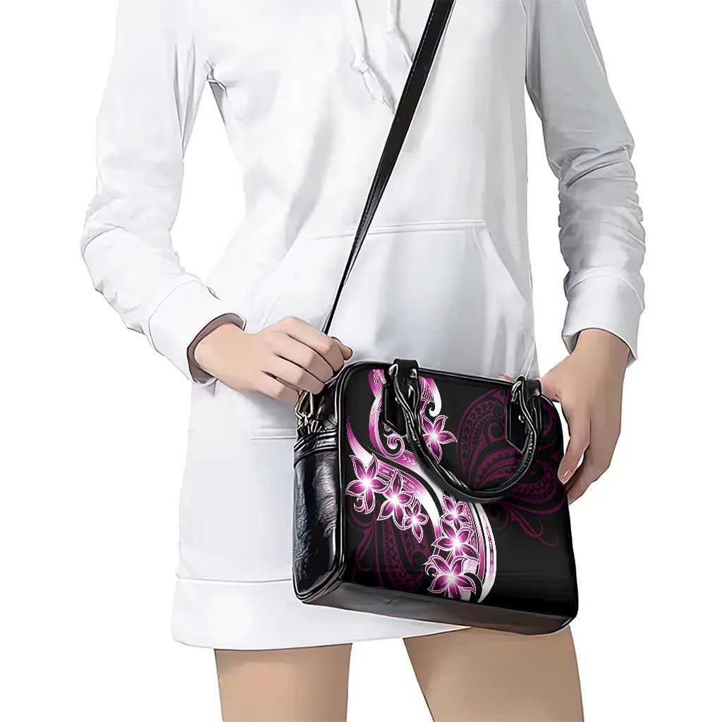 Plumeria Tribal Tattoo Shoulder Handbag Pink Polynesian Pattern