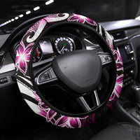 Plumeria Tribal Tattoo Steering Wheel Cover Pink Polynesian Pattern LT9 Universal Fit Pink - Polynesian Pride