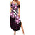 Plumeria Tribal Tattoo Summer Maxi Dress Pink Polynesian Pattern