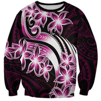 Plumeria Tribal Tattoo Sweatshirt Pink Polynesian Pattern LT9 Unisex Pink - Polynesian Pride