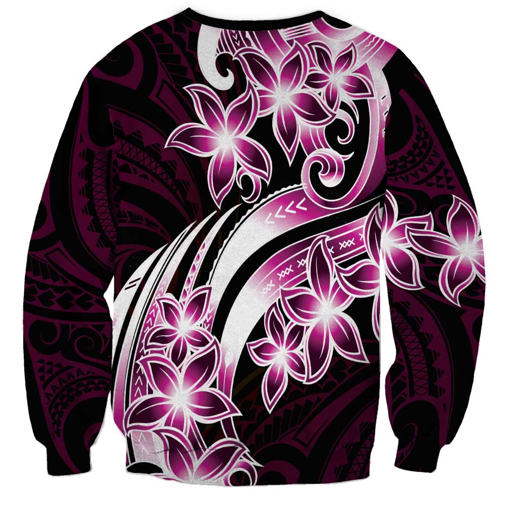 Plumeria Tribal Tattoo Sweatshirt Pink Polynesian Pattern LT9 - Polynesian Pride