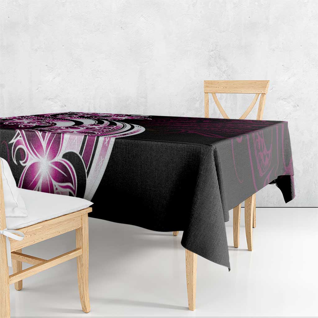 Plumeria Tribal Tattoo Tablecloth Pink Polynesian Pattern LT9 - Polynesian Pride