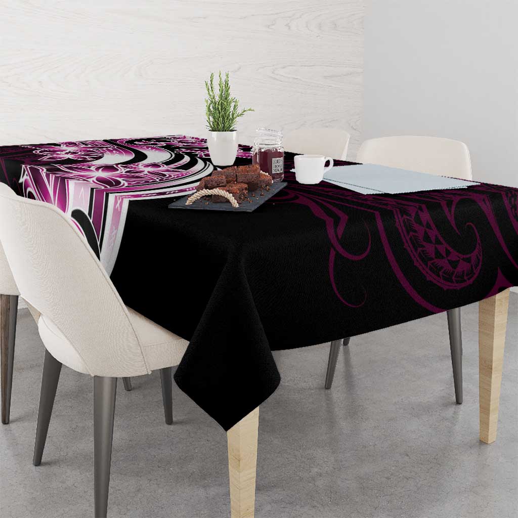 Plumeria Tribal Tattoo Tablecloth Pink Polynesian Pattern LT9 - Polynesian Pride