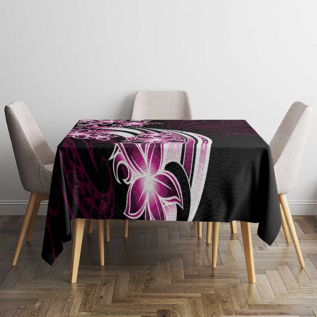 Plumeria Tribal Tattoo Tablecloth Pink Polynesian Pattern LT9 - Polynesian Pride