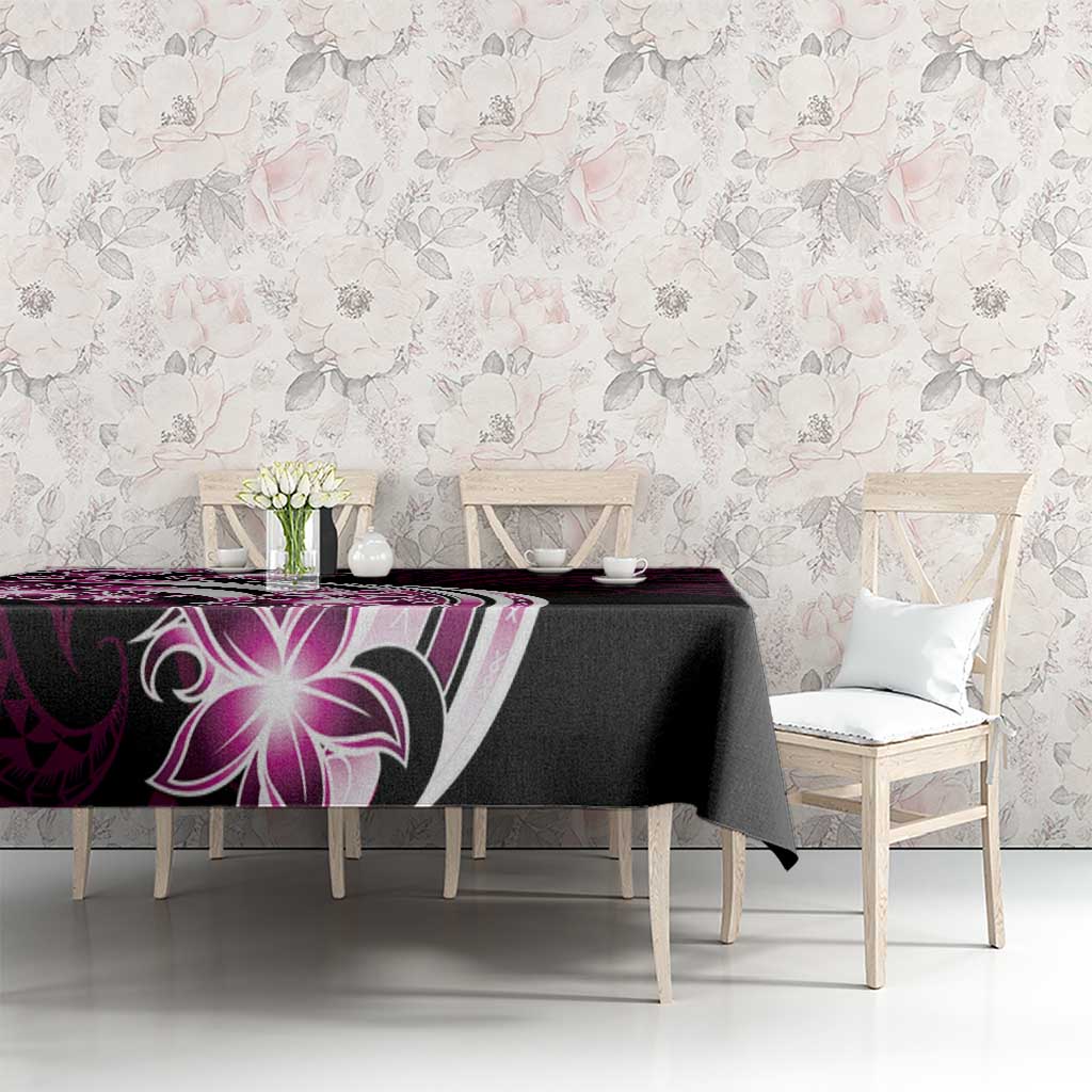 Plumeria Tribal Tattoo Tablecloth Pink Polynesian Pattern LT9 - Polynesian Pride