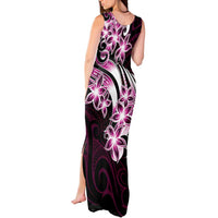 Plumeria Tribal Tattoo Tank Maxi Dress Pink Polynesian Pattern LT9 - Polynesian Pride
