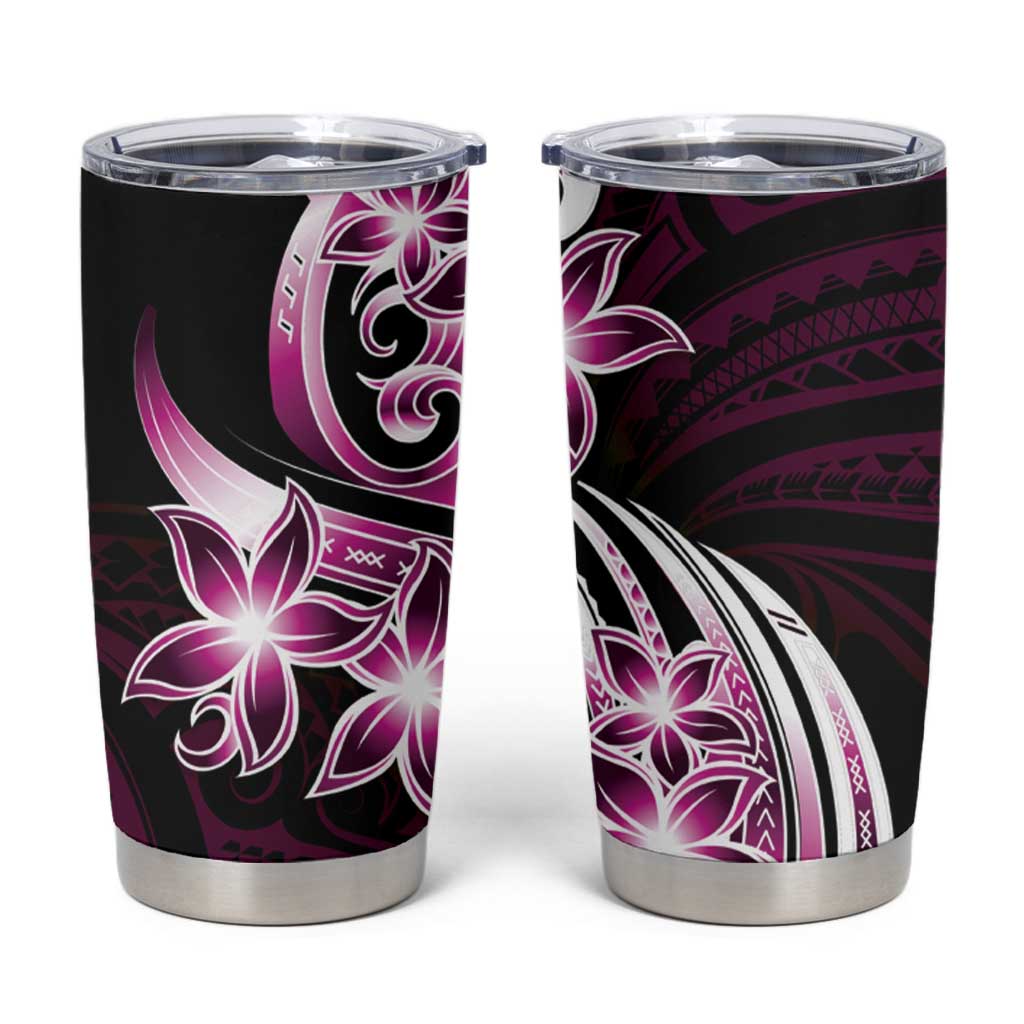 Plumeria Tribal Tattoo Tumbler Cup Pink Polynesian Pattern LT9 Pink - Polynesian Pride