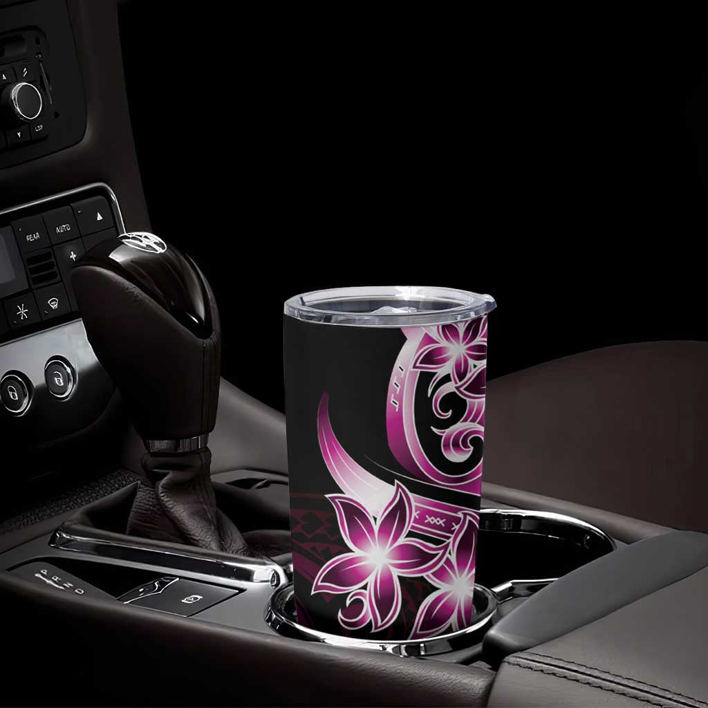 Plumeria Tribal Tattoo Tumbler Cup Pink Polynesian Pattern LT9 - Polynesian Pride