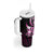 Plumeria Tribal Tattoo Tumbler With Handle Pink Polynesian Pattern