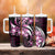 Plumeria Tribal Tattoo Tumbler With Handle Pink Polynesian Pattern