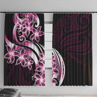Plumeria Tribal Tattoo Window Curtain Pink Polynesian Pattern LT9 With Hooks Pink - Polynesian Pride