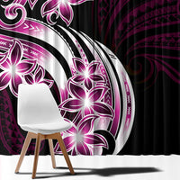 Plumeria Tribal Tattoo Window Curtain Pink Polynesian Pattern LT9 - Polynesian Pride