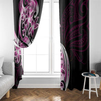 Plumeria Tribal Tattoo Window Curtain Pink Polynesian Pattern LT9 - Polynesian Pride