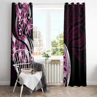 Plumeria Tribal Tattoo Window Curtain Pink Polynesian Pattern LT9 - Polynesian Pride