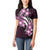 Plumeria Tribal Tattoo Women Polo Shirt Pink Polynesian Pattern