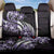 Plumeria Tribal Tattoo Back Car Seat Cover Purple Polynesian Pattern