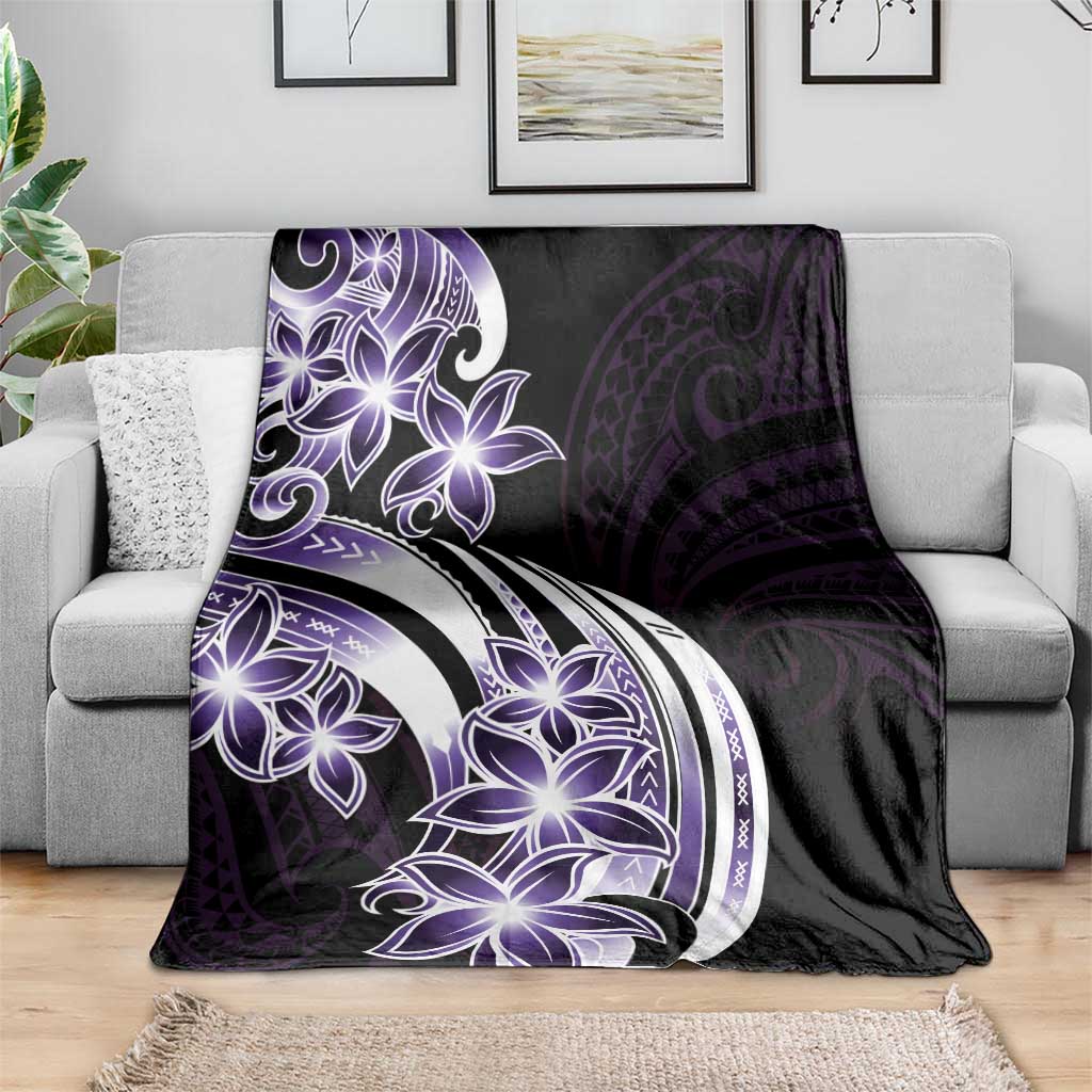 Plumeria Tribal Tattoo Blanket Purple Polynesian Pattern LT9 - Polynesian Pride