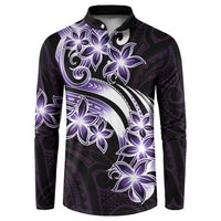 Plumeria Tribal Tattoo Button Sweatshirt Purple Polynesian Pattern LT9 Purple - Polynesian Pride