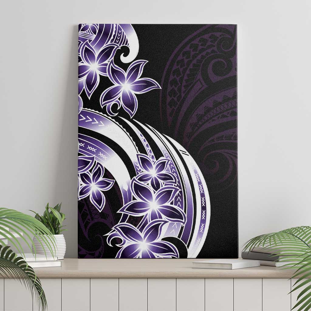 Plumeria Tribal Tattoo Canvas Wall Art Purple Polynesian Pattern LT9 - Polynesian Pride