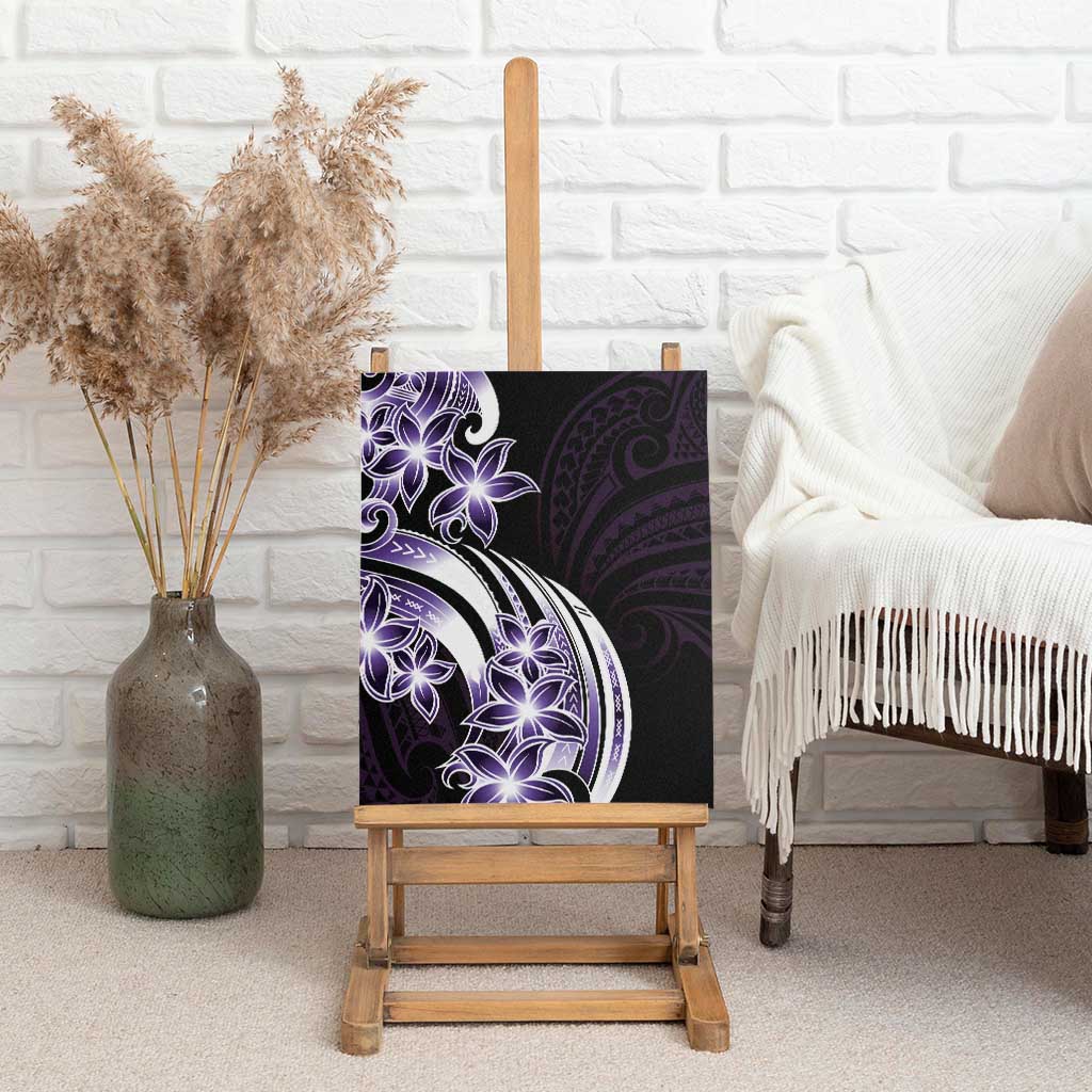 Plumeria Tribal Tattoo Canvas Wall Art Purple Polynesian Pattern LT9 - Polynesian Pride