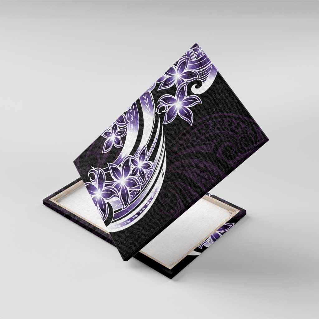 Plumeria Tribal Tattoo Canvas Wall Art Purple Polynesian Pattern LT9 With Frame Purple - Polynesian Pride
