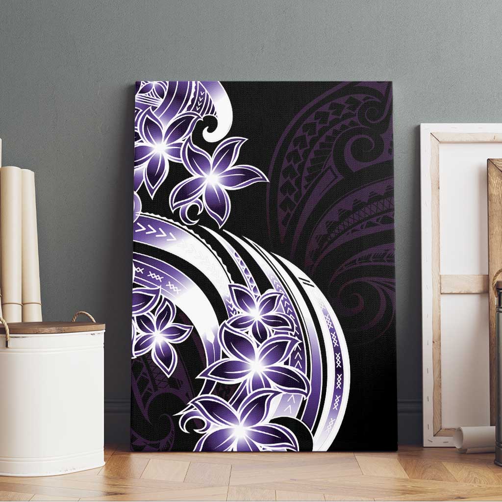 Plumeria Tribal Tattoo Canvas Wall Art Purple Polynesian Pattern LT9 - Polynesian Pride
