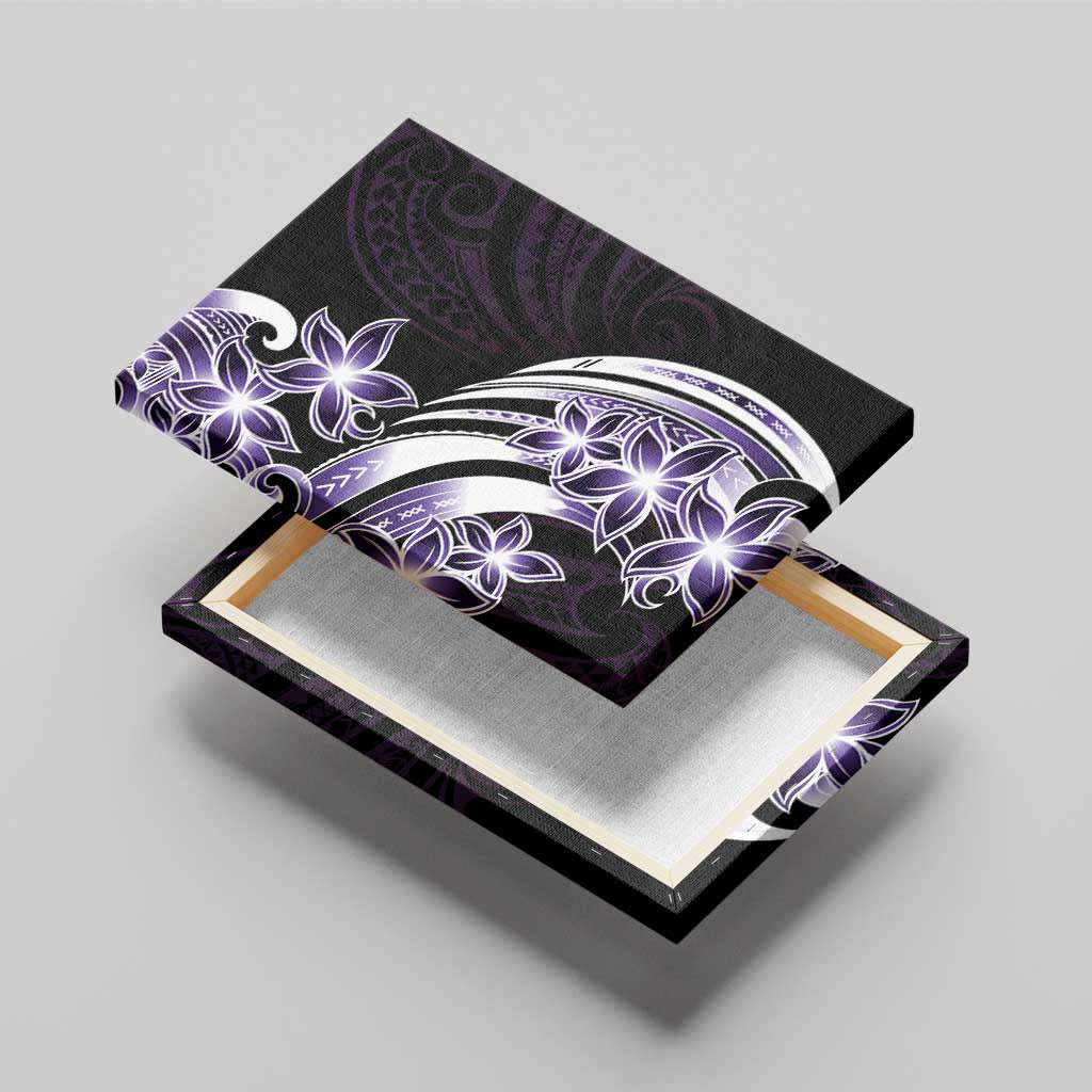 Plumeria Tribal Tattoo Canvas Wall Art Purple Polynesian Pattern LT9 - Polynesian Pride