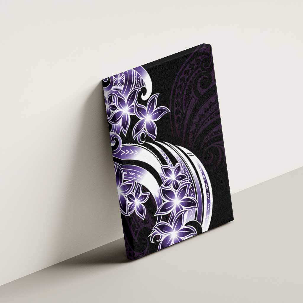 Plumeria Tribal Tattoo Canvas Wall Art Purple Polynesian Pattern LT9 - Polynesian Pride