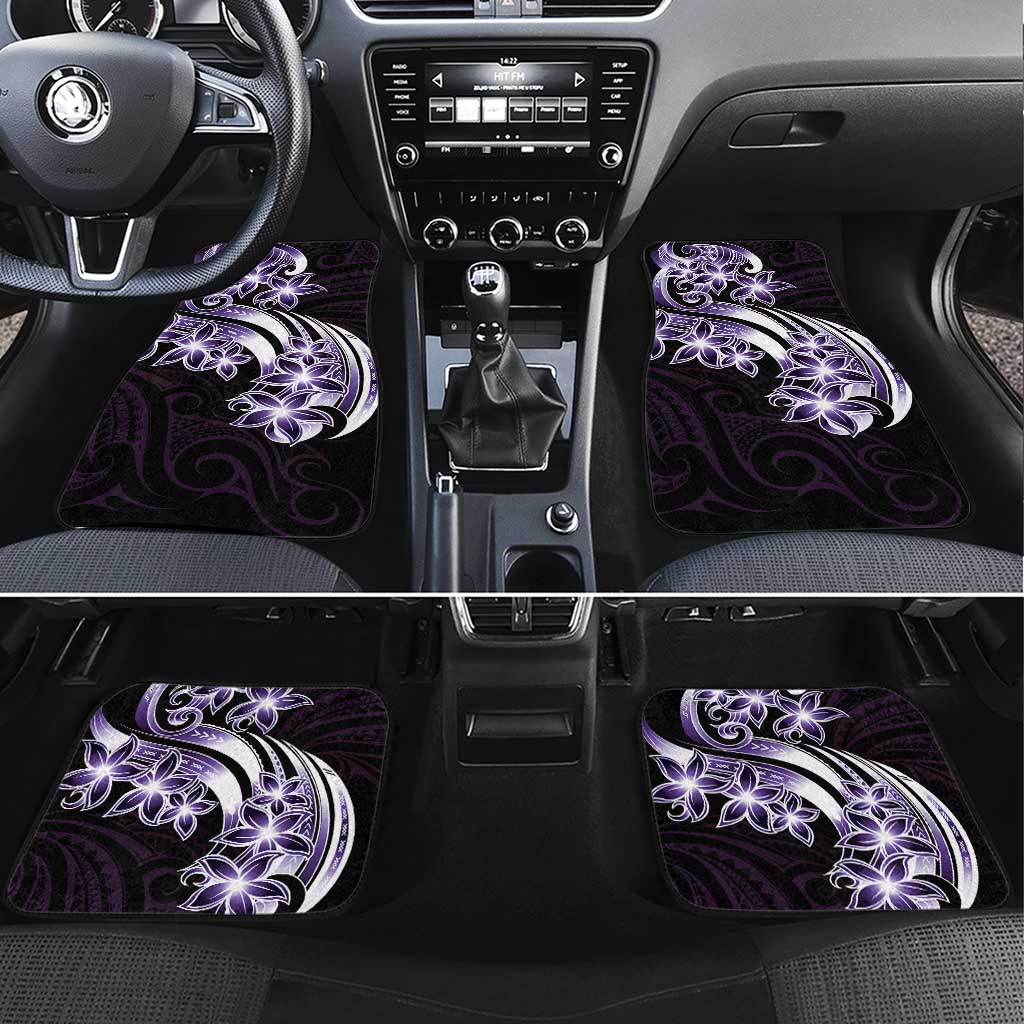 Plumeria Tribal Tattoo Car Mats Purple Polynesian Pattern LT9 Set 4pcs Purple - Polynesian Pride