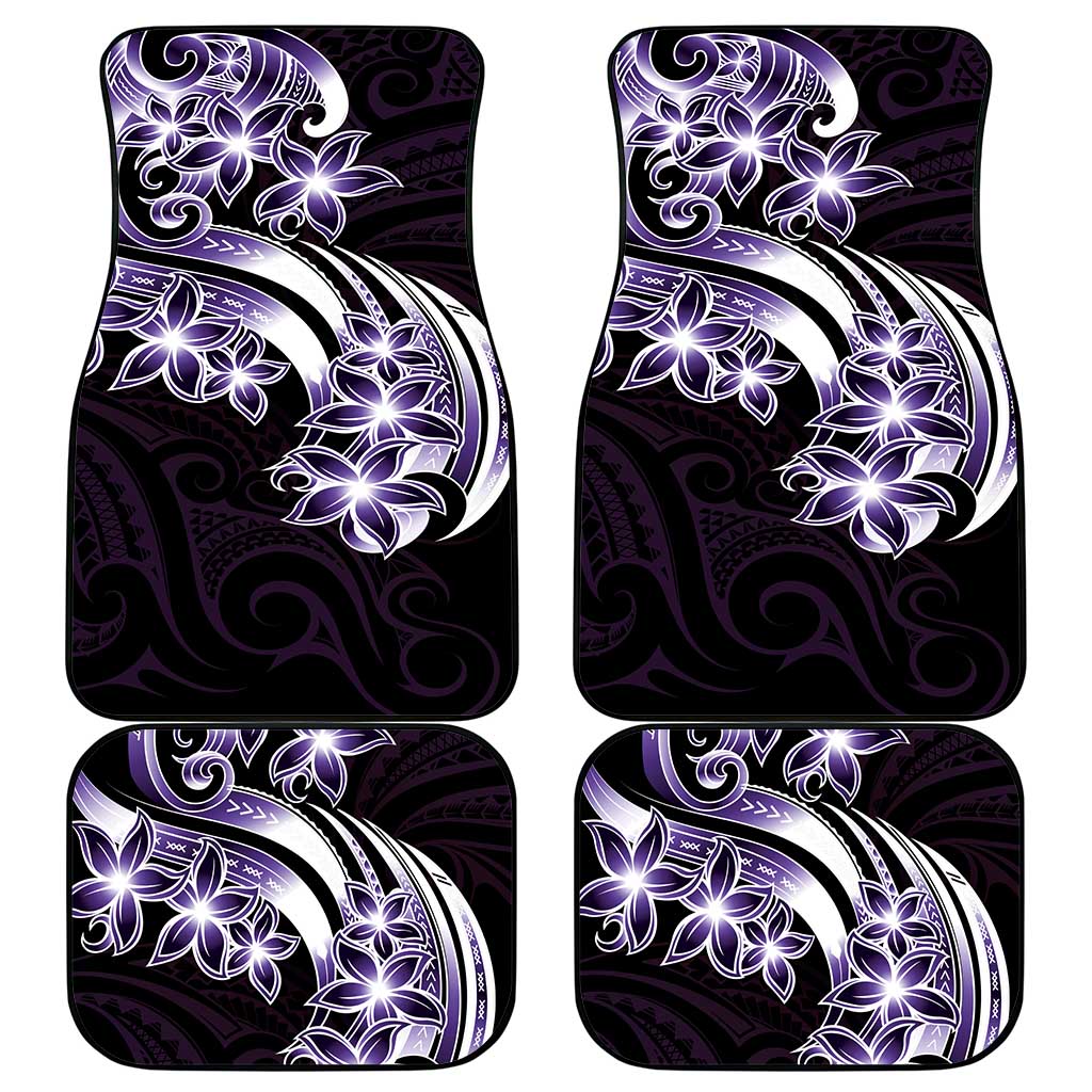 Plumeria Tribal Tattoo Car Mats Purple Polynesian Pattern LT9 - Polynesian Pride